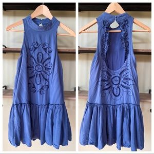 Lulu’s- Cutout back w/ Embroidery Halter top dress